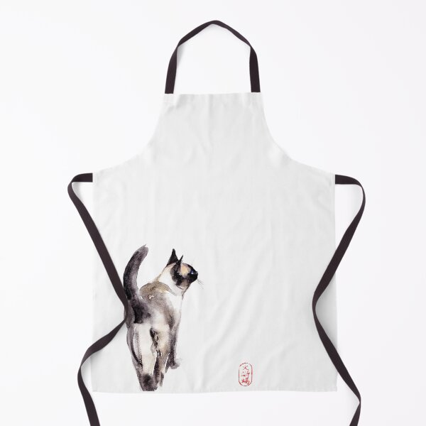 Item preview, Watercolor Siamese Cat illustration designed and sold by ArtProvocation.