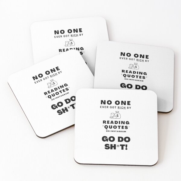 Item preview, Social Media Motivational Quote - No One Got Rich By Reading Quotes designed and sold by hiunlimit.
