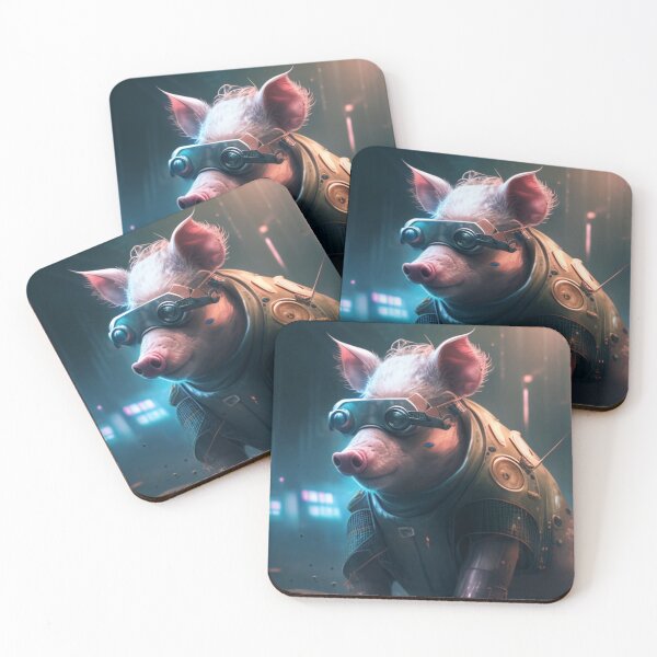 Item preview, Cyberpunk pig wearing googles designed and sold by ARTeez⭐️⭐️⭐️⭐️⭐️.
