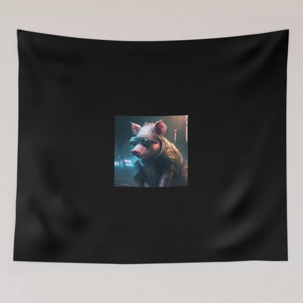 Item preview, Cyberpunk pig wearing googles designed and sold by ARTeez⭐️⭐️⭐️⭐️⭐️.