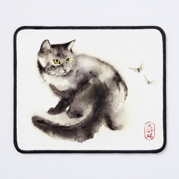 Item preview, Watercolor Cat Design in Zen style designed and sold by ArtProvocation.
