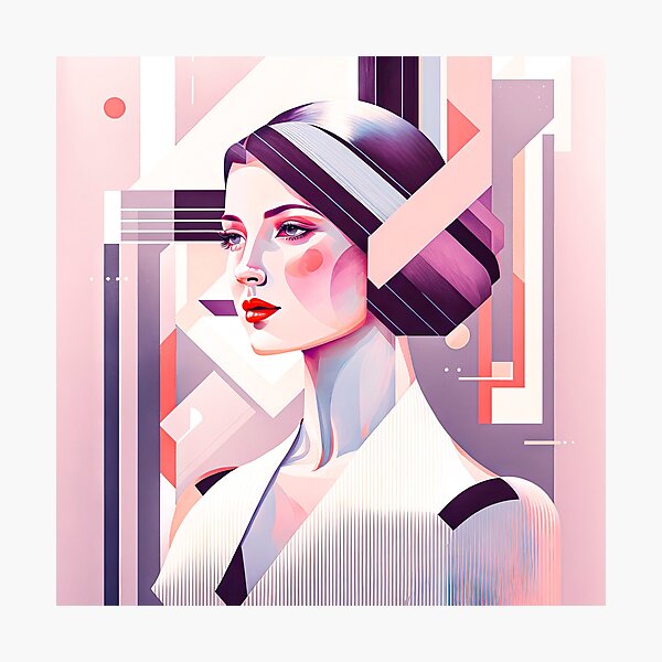 La mujer de mirada perdida - Art Déco Lámina fotográfica