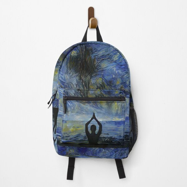 Item preview, Yoga in sunrise in front of the ocean in Van Gogh starry night style designed and sold by M-Infinite.