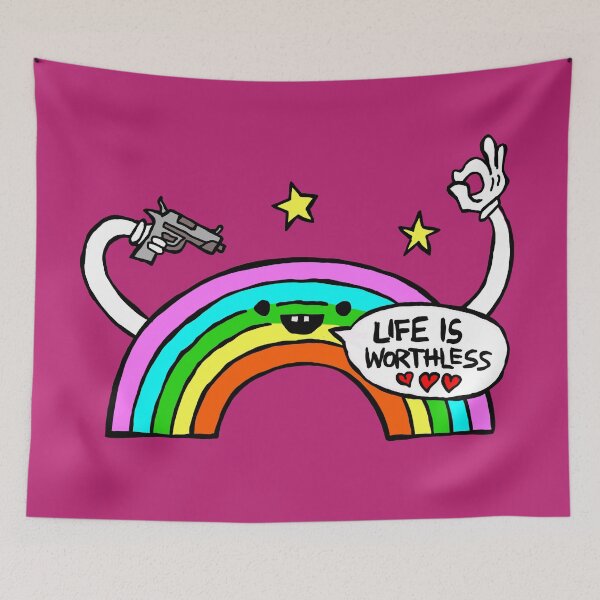 Item preview, Satire Rainbow "Life is worthless" designed and sold by RAWWR.