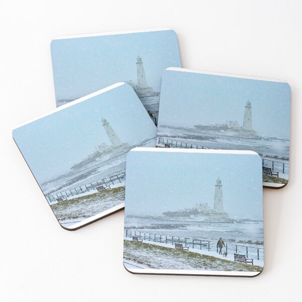Item preview, whitley bay lighthouse winter postcard designed and sold by tynesidephotos.