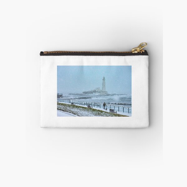 Item preview, whitley bay lighthouse winter postcard designed and sold by tynesidephotos.