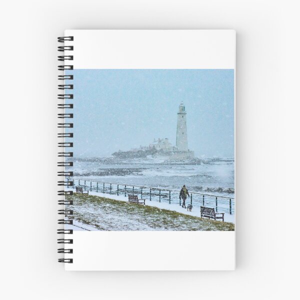 Item preview, whitley bay lighthouse winter postcard designed and sold by tynesidephotos.