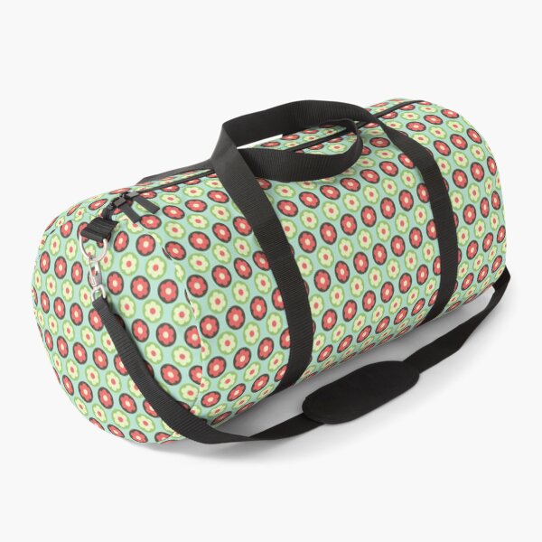 Retro 70's Style Seamless Daisy Pattern Duffle Bag
