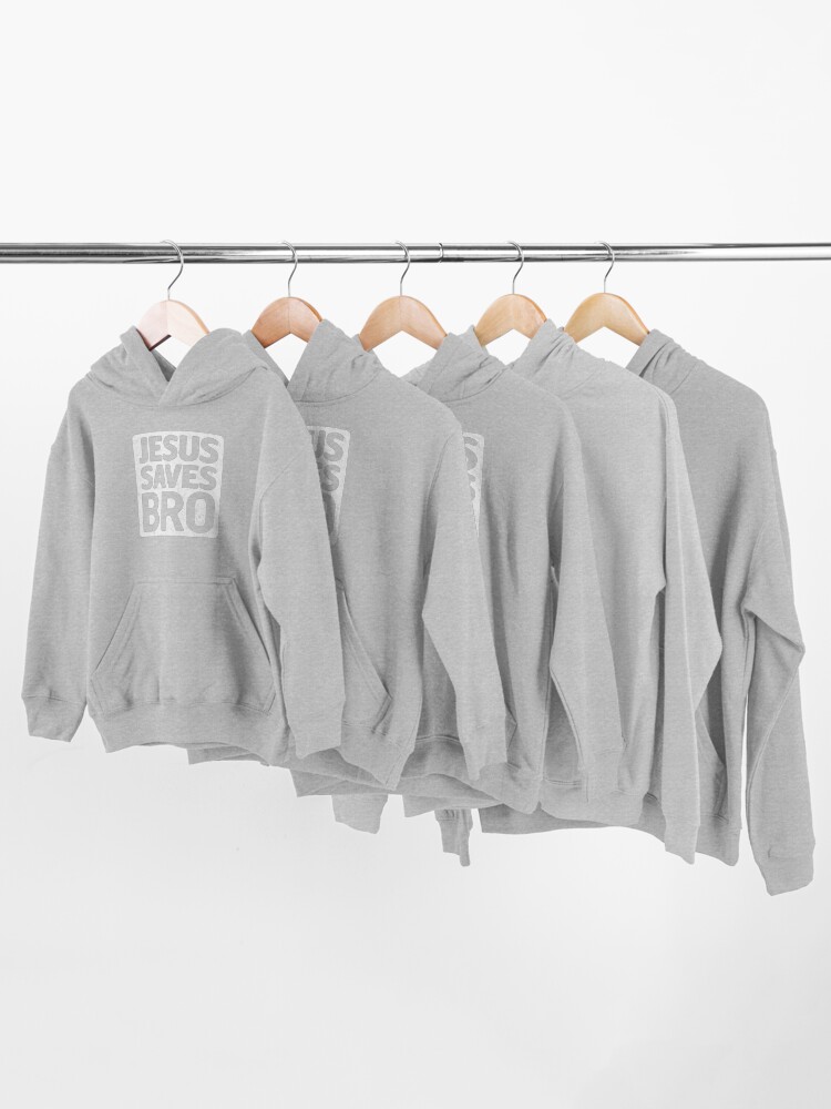 Alternate view of Jesus Saves Bro Kids Pullover Hoodie