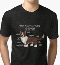 Anatomy of the Corgi - cardigan Tri-blend T-Shirt