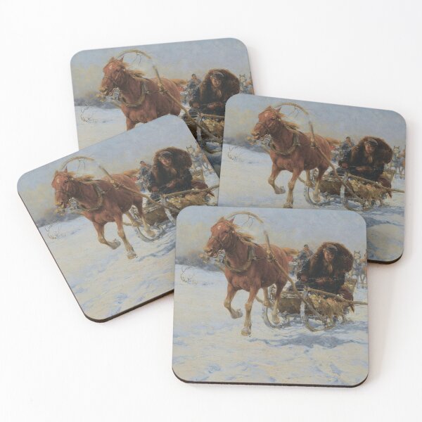Item preview, Winter scenery - One horse sleigh ride by Alfred Wierusz-Kowalski designed and sold by AR-shop.