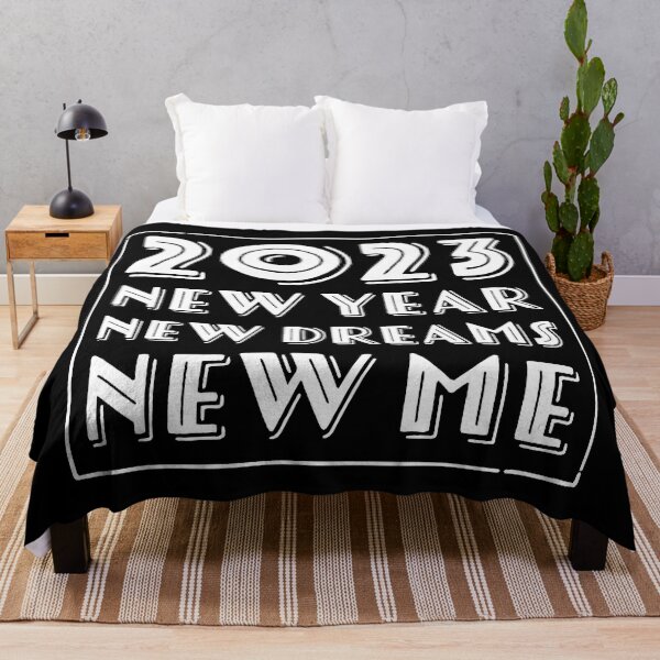 Item preview, 2023 New Year New Dreams New Me White Text Typography Design designed and sold by SleepingInCo.