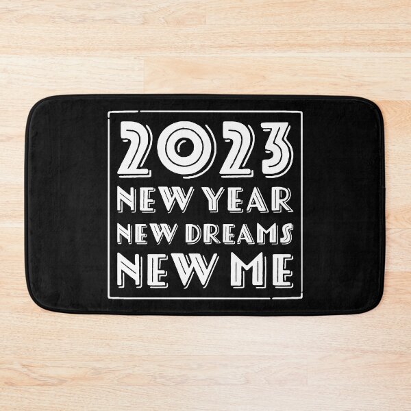 Item preview, 2023 New Year New Dreams New Me White Text Typography Design designed and sold by SleepingInCo.