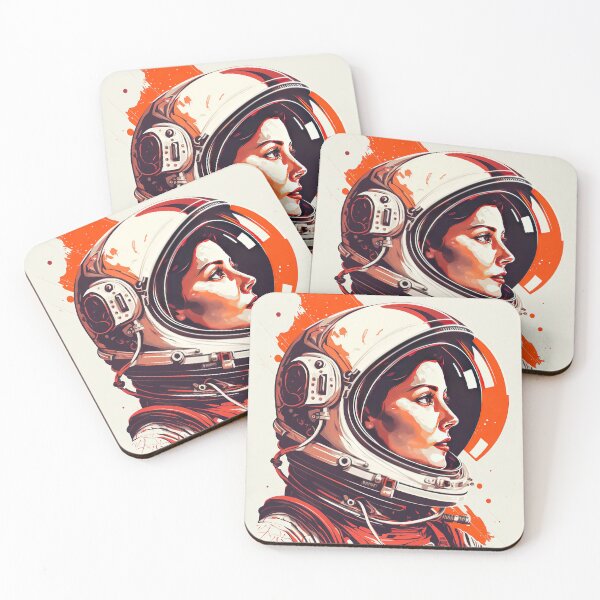 Item preview, Astronaut Women Pop Art Space Nasa Retro Rainbow designed and sold by HRMNY25.