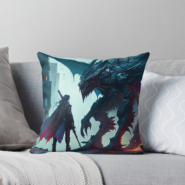 Item preview, The Resolute Cyberpunk Dragonslayer: A Fantasy Digital Art Showdown designed and sold by Zovermind.