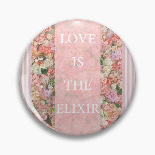 Item preview, Love is the Elixir of life, floral and stripes, Pink And White Stripe, pink flower,Kawaii Pink,Love Quote designed and sold by bubbley2021.