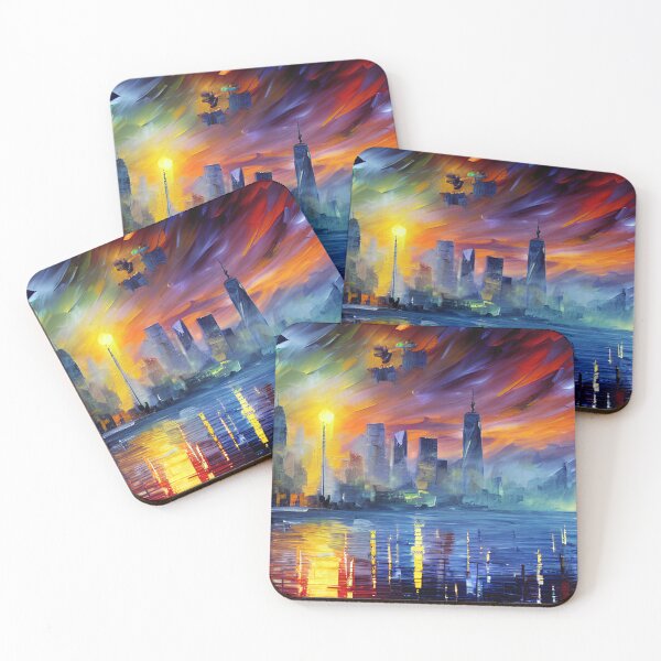 Item preview, Vibrant Oleo New York City Bay Scene designed and sold by AmazinfArt.