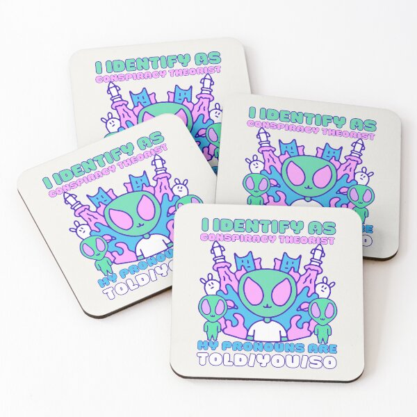 Item preview, I Identify As A Conspiracy Theorist My Pronouns Are Told You So Kawaii Ufo Design designed and sold by CandyDroidMerch.