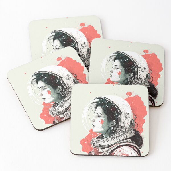 Item preview, Astronaut Women Pop Art Space Nasa Retro Rainbow designed and sold by HRMNY25.
