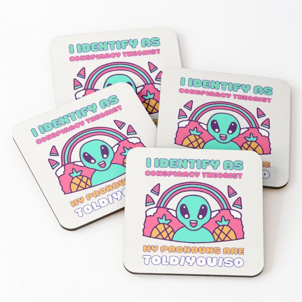 Item preview, I Identify As A Conspiracy Theorist My Pronouns Are Told You So Kawaii Ufo Design designed and sold by CandyDroidMerch.