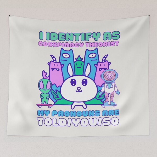 Item preview, I Identify As A Conspiracy Theorist My Pronouns Are Told You So Kawaii Ufo Design designed and sold by CandyDroidMerch.