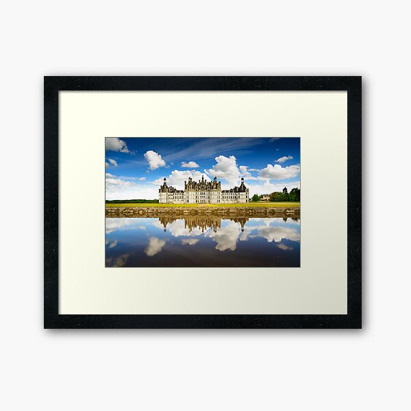 Chateau de Chambord, medieval french castle. Loire, France Framed Art Print