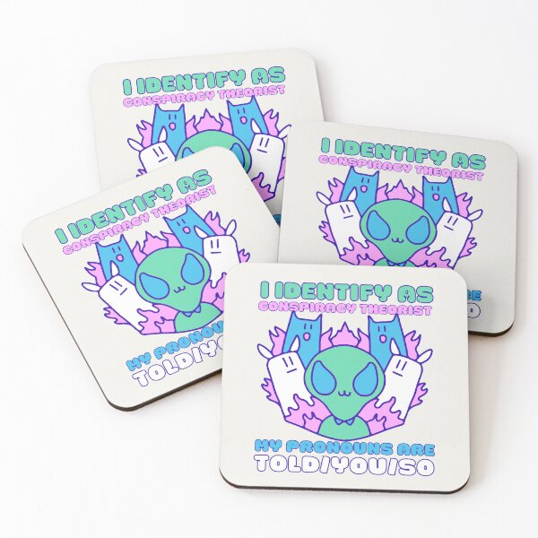 Item preview, I Identify As A Conspiracy Theorist My Pronouns Are Told You So Kawaii Ufo Design designed and sold by CandyDroidMerch.