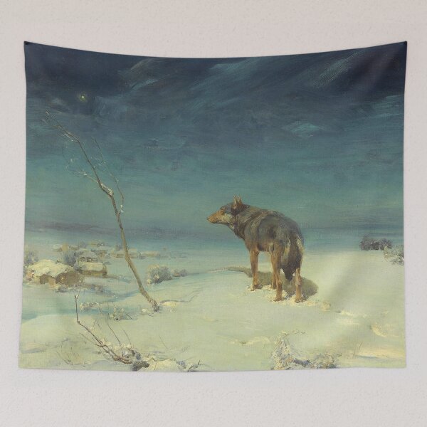 Item preview, Winter scenery - Lone Wolf by Alfred Wierusz-Kowalski designed and sold by AR-shop.