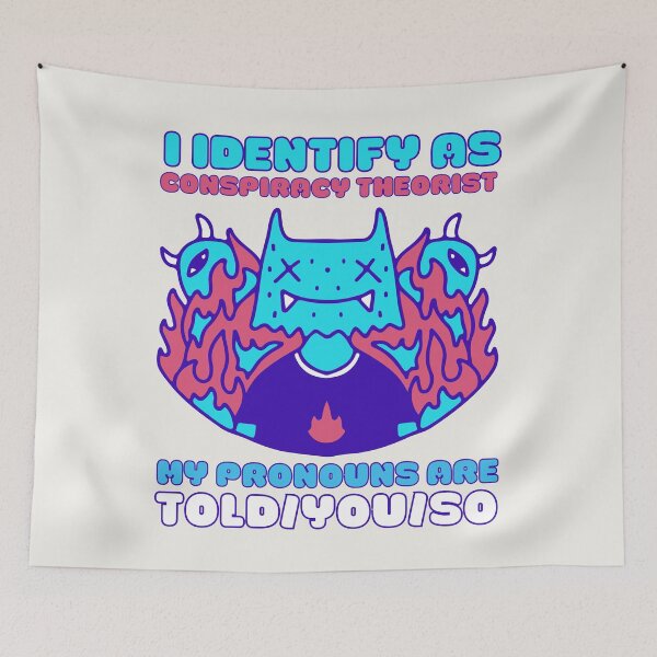 Item preview, I Identify As A Conspiracy Theorist My Pronouns Are Told You So Kawaii Ufo Design designed and sold by CandyDroidMerch.
