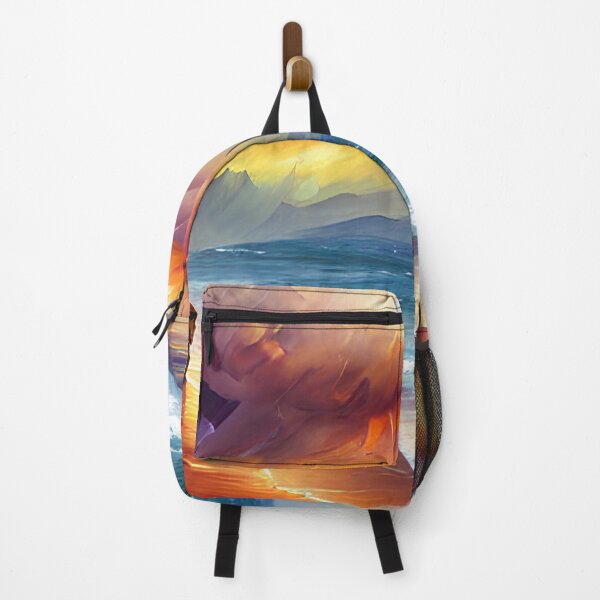 Item preview, Vibrant Oleo Beach Scene with Red, Blue, and Yellow designed and sold by AmazinfArt.