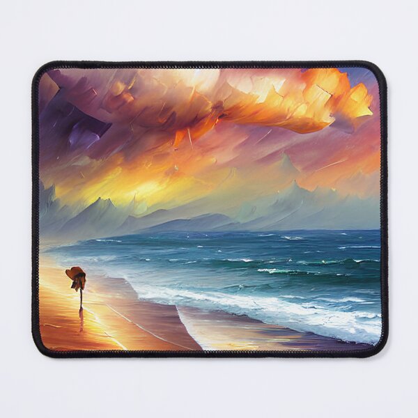 Item preview, Vibrant Oleo Beach Scene with Red, Blue, and Yellow designed and sold by AmazinfArt.