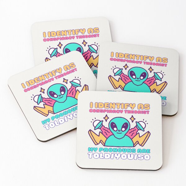 Item preview, I Identify As A Conspiracy Theorist My Pronouns Are Told You So Kawaii Ufo Design designed and sold by CandyDroidMerch.