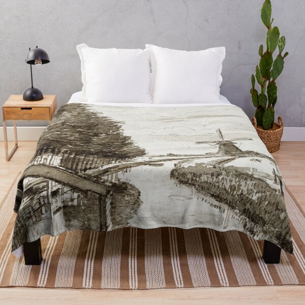 Item preview, Jean Bernard - Landscape With a Canal and Two Windmills designed and sold by tomorrowsart.