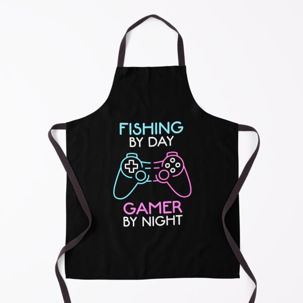 Item preview, Fishing By Day Gamer By Night - Neon Retro Video Gaming Controller designed and sold by w1ckerman.