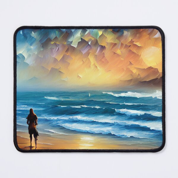 Item preview, Vibrant Oleo Beach Scene with Sunset designed and sold by AmazinfArt.