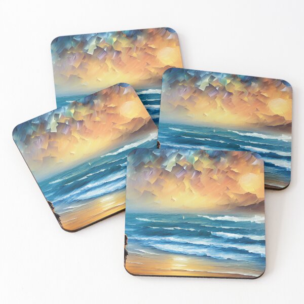 Item preview, Vibrant Oleo Beach Scene with Sunset designed and sold by AmazinfArt.