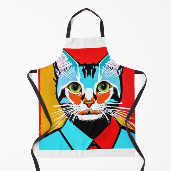 Item preview, Colourful Pop Art Cat Portrait | Original artwork in the style of Andy Wahrol's iconic "Marilyn's Diptych" screenpainting artwork designed and sold by ArtworkbyEmmy.