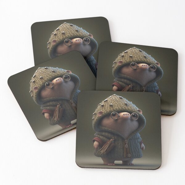 Item preview, Pig with mushroom hat. Amazing mushroom drawings. intellectual pig designed and sold by Cute-and-Co.
