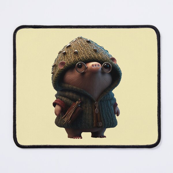 Item preview, Pig with mushroom hat. Amazing mushroom drawings. intellectual pig designed and sold by Cute-and-Co.