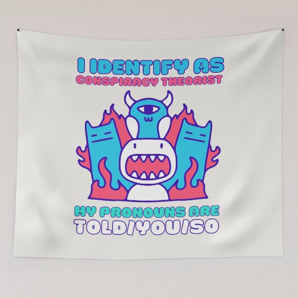 Item preview, I Identify As A Conspiracy Theorist My Pronouns Are Told You So Kawaii Ufo Design designed and sold by CandyDroidMerch.