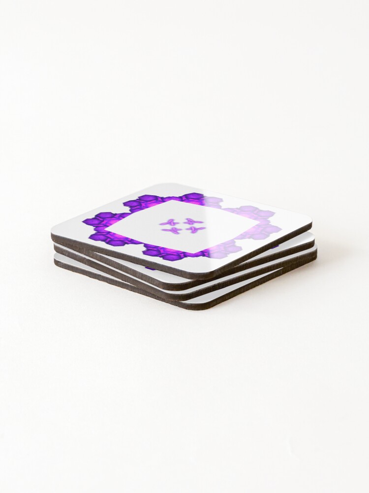 Thumbnail 4 of 5, Coasters (Set of 4), purple plaid pattern designed and sold by RomeoAzahar.