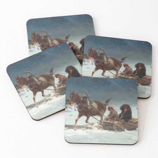 Item preview, Winter scenery - Sanna by night by Alfred Wierusz-Kowalski designed and sold by AR-shop.