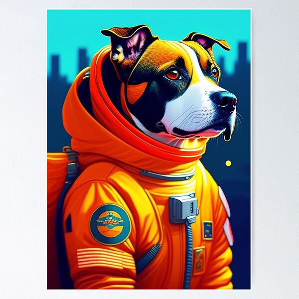Item preview, Cool dog astronaut illustration in the space, colorful vibrant digital art 3 designed and sold by vishalraifx.