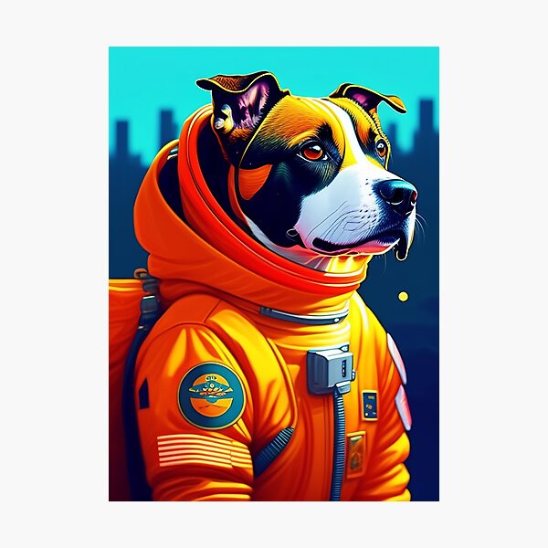 Item preview, Cool dog astronaut illustration in the space, colorful vibrant digital art 3 designed and sold by vishalraifx.