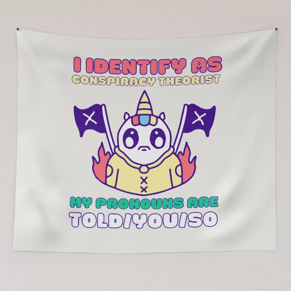 Item preview, I Identify As A Conspiracy Theorist My Pronouns Are Told You So Kawaii Ufo Design designed and sold by CandyDroidMerch.