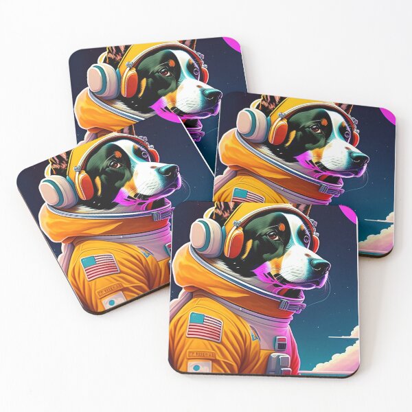 Item preview, Cool dog astronaut illustration in the space, colorful vibrant digital art 4 designed and sold by vishalraifx.