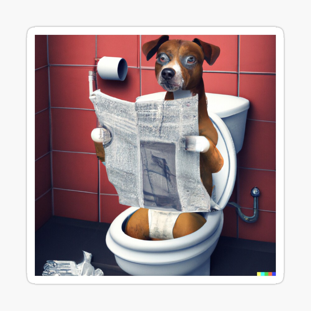 Inodoro Para Perros Perro Pequeño Sentado En El Inodoro En El Baño