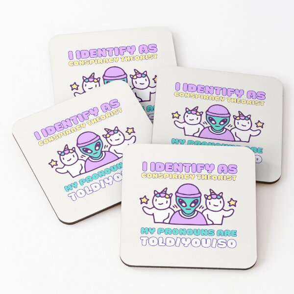Item preview, I Identify As A Conspiracy Theorist My Pronouns Are Told You So Kawaii Ufo Design designed and sold by CandyDroidMerch.