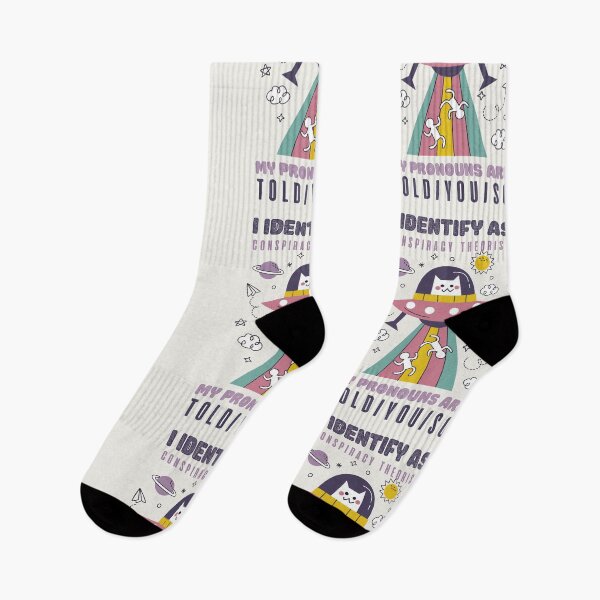 Item preview, I Identify As A Conspiracy Theorist My Pronouns Are Told You So Kawaii Ufo Cat Design designed and sold by CandyDroidMerch.