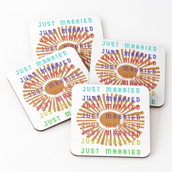 Item preview, Just Married T shirt with sunset background designed and sold by NesgwenSing.
